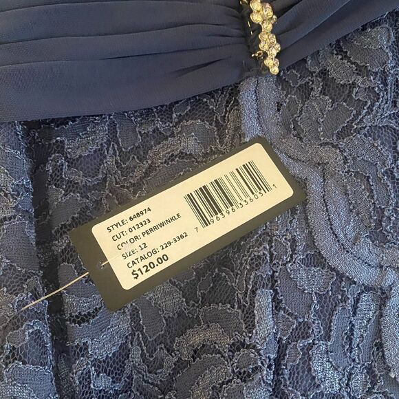 NWT Onyx Nite Lace Top Gown Sz 12 Peri 648974 - Picture 7 of 8